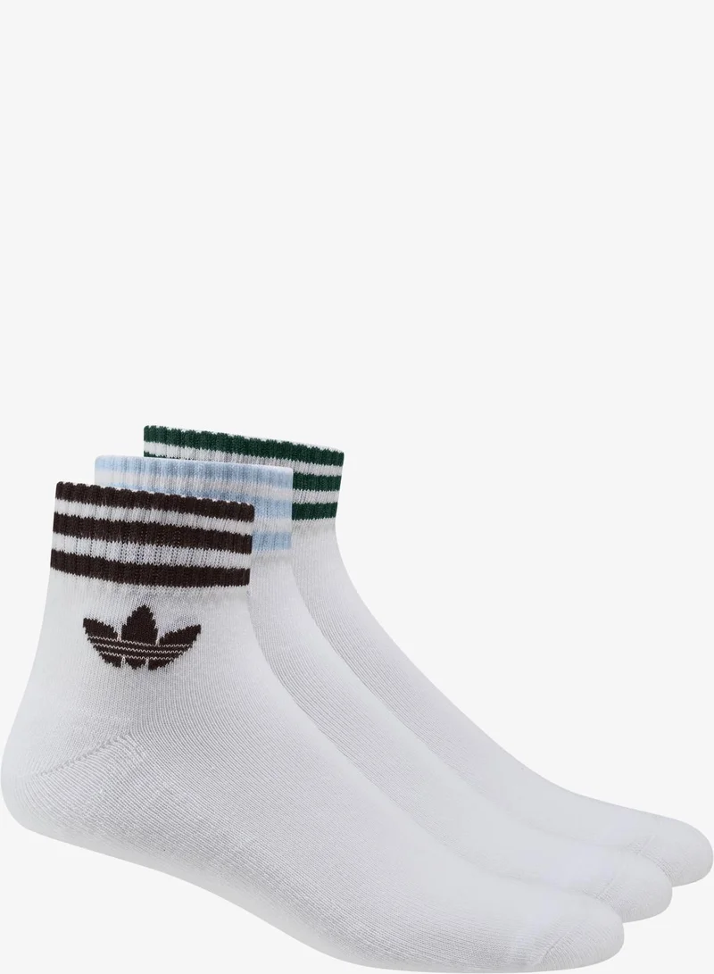 اديداس اوريجينالز ٣ أزواج من جوارب 3-Stripes Ankle